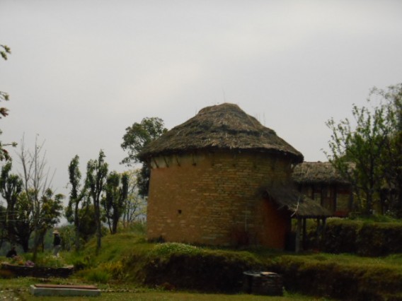 this is round house in hananoie which is made from dry grass